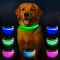 Light Up Dog Collar, Multicolor LED Dog Collar with 7 Modes, USB-C Rechargeable Reflective Glow Collar, Waterproof & Adjustable Design with Battery Indicator for Safe Night Walks(Large)