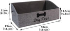 Large Dog Toy Basket Collapsible Dog Toy Box Fabric Trapezoid Dog Toy Bin Storage for organizing pet Toys/Blankets/leashes/Rope Toys/Clothing-Can be Personalized-Gray