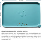 Hoki Found Silicone Pet Food Mats Tray - Non Slip Cat & Dog Bowl Mats - Waterproof & Pet-Friendly for Carpet - Glacier