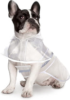 HDE Dog Raincoat Jacket Reflective Adjustable Hooded Pet Poncho Rain Coat with Leash Hole for Small to X-Large Dogs Clear - M