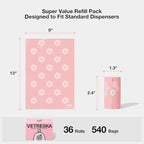 VETRESKA Lavender Scented Dog Poop Bags, Leak Proof, Extra Thick and Large Pet Waste Bags for Dog Walking and Cat Litter, 36 Refill Rolls, 540 Bags, Pink