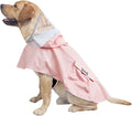 Dog Raincoat Waterproof, Adjustable Reflective Hooded Dog Rain Poncho with Leash Hole for Small Medium Large Dogs (Pink, Small)