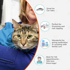 Cat-in-the-Bag Cozy Comfort Carrier - Large Light Blue Cat Carrier Soft and Pet Carrier Administration, Grooming, Vet Visits, Dental Care, and Nail Trimming