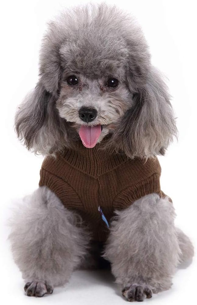 Warm Dog Sweater for Small, Medium, Large Dogs - Cute Winter Classic Turtleneck Pet Sweater for Cats - Christmas Clothes Coat for Girls Boys Puppy