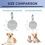 Dog Tags Personalized for Pets,Dog Name Tags QR Code,No Subscription Fees,Modifiable Pet Online Profile,Stainless Steel,No App Required,for Dogs and Cats Small,Medium,Large(Round,Regular)