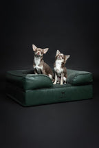 NOAH & PAW Dog Bed, 28x23x11 Inch, Orthopedic Dog Beds for Medium Size Pets, Eggshell Memory Foam Infused with Cooling Gel, Inner Cover, Waterproof, Machine Washable (Faux Leather Sofa Collection)