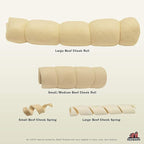 Redbarn Pet Products All-Natural Beef Cheek Rolls for Dogs, Grain-Free Cow Cheeks, Naturally Rich in Collagen, Available in Chicken & Carrot Glaze or Uncoated (Original, Small/Medium (Pack of 25))