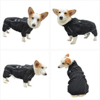 Dogs Waterproof Jacket, Lightweight Waterproof Jacket Reflective Safety Dog Raincoat Windproof Snow-Proof Dog Vest for Small Medium Large Dogs Black XL
