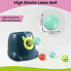 Auto Small Dog Ball Thrower for Small & Medium Dogs | Remote Control Launcher Toy with 6 Balls & Accessories – Indoor & Outdoor Use | Dual Power Options – Super Blue