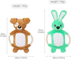 Squeaky Dog Toys , Funny Dog Toys Stuffed Plush Dog Toy , Cute Dog Rabbit Dog Birthday Gift Dog Chew Toys Pet Toys for Small Medium and Large Dogs(Green Rabbit)
