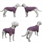 Lovelonglong Ribbed Dog T-Shirt Cotton Knitted Dog Sweaters for All Season Pet T-Shirts for Large Medium Small Dogs Taro Purple S
