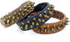Spiked Dog Collar Soft Pu Leather Mushrooms Rivet Spike Studded Puppy Adjustable Pet Collars for Small Breeds (M, Brown1)