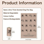 Thick Strong Leak Proof Waste Bag for Dogs with Holder-270 CoffeeLarge Poop Bags,Biodegradable Dog Poo Bags with Corn Starch Blended Compostable Bag
