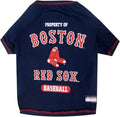MLB Boston RED SOX Dog T-Shirt, Medium. - Licensed Shirt for Pets Team Colored with Team Logos. - Premium Stretchable Materials for The Comfort of Your Dog & cat.