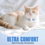 AirTag Cat Collar, Ultra Elastic Cat Tracker Collar, Airtag Holder Compatible with Apple Air Tag, [Lightweight & Scratch Resistant] Adjustable Stepless GPS Pet Collar for Cats Kittens, Blue