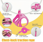 No Pull Dog Harness with Leash Set - Adjustable Reflective Step-in Puppy Vest for Small Medium Dogs & Cats, Pink S - Escape Proof Soft Mesh Comfort Harness for Walking, Choke Free Pet Safety