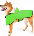 Flashseen Dog Rain Coat, Waterproof Dog Raincoat with Removable Hoodie, Pet Rain Jacket with Reflective Strip, Adjustable Lightweight Dog Hooded Raincoats for Medium Dogs