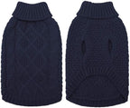 Mihachi Turtleneck Dog Sweater - Winter Coat Apparel Classic Cable Knit Clothes with Leash Hole for Cold Weather, Ideal Gift for Pet in New Year