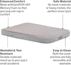 Diggs Snooz Memory Foam Dog Bed - Ideally Sized Revol Dog Crate Pad - Premium Orthopedic Pet Bed for Crate or Home - Grey, Small