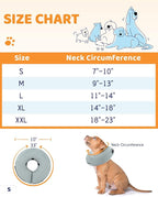Supet Inflatable Dog Cone Collar Alternative for Large, Medium, & Small Dogs & Puppies - Soft, After Surgery