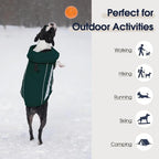 IECOii Dog Coat - Waterproof, Windproof Winter Coats for Light Rain & Snow Cold Weather, Reflective & Adjustable, Warm Fleece Lined, Dachshund, Green, Size M