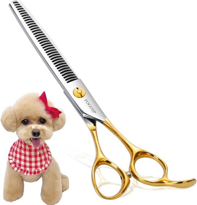 Dog Thinning Shears for Grooming 36 Teeth 6.5" Dog Blending Shears for Grooming Small Medium Dogs Professional Pet Thinners Blenders Scissors for Right Groomer(Blender, Gold)