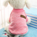Idepet Pet Dog Classic Knitwear Sweater Soft Fleece Coat Thickening Warm Pup Dogs Shirt Winter Pet Dog Cat Clothes Puppy Customes Clothing for Small Dogs (XXS, Pink)