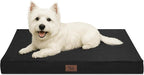 Outdoor Dog Bed for Small Dogs & Cats, Waterproof Dog Crate Mat Orthopedic Egg Crate Foam with Washable Removable Oxford Cover, Black