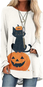 MARSVOVO Women Novelty Graphic Plus Size Sweater Crewneck Long Sleeve Cute Printed Loose Fit Casual Fall Sweaters Top