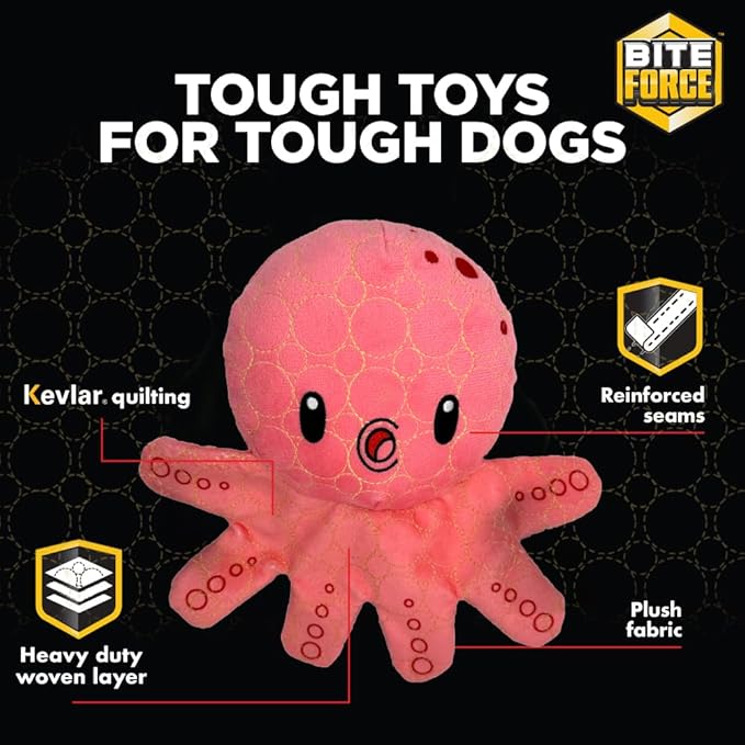 Bite Force - Durable & Strong Dog Toy Racoon with Squeaker, Kevlar-Reinforced Seams for Aggressive chewers.