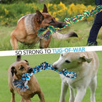 2 Pack Dog Rope Toy for Large Breed Aggressive Chewers, Nearly Indestructible Chew Rope Tug of War Toy, Interactive Toy for Boredom, Teeth Cleaning (390g/each, 55cm)