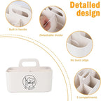 Minimalist White Dog Cat Grooming Supplies Organizer, Portable Caddy with 5 Compartments
