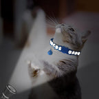 BANMODER 2 Pack Reflective Cat Collar Breakaway with Bell,Personalized Kitten Collars,Adjustable Safety Buckle Collar for Male Cats Girls & Boys (Navy Blue)