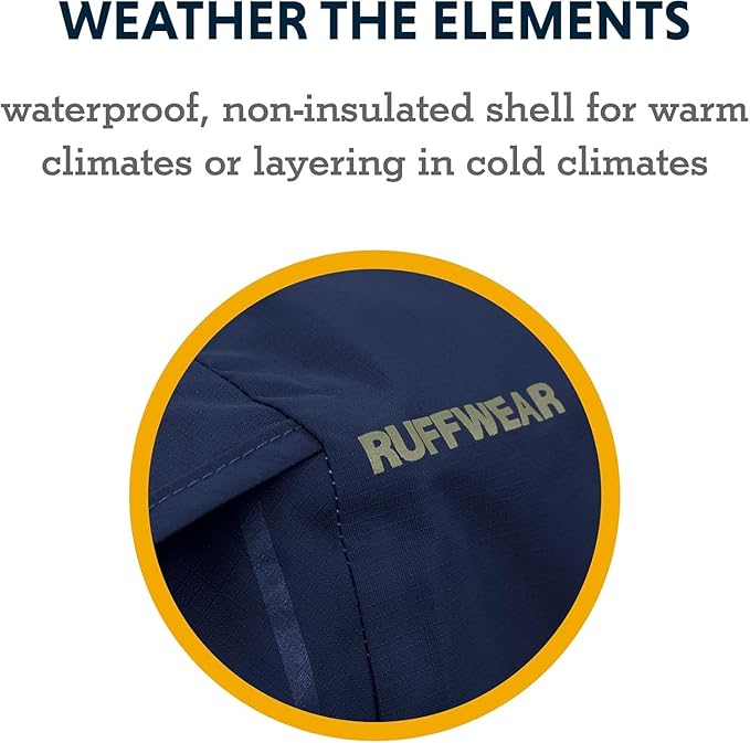 Ruffwear, Sun Shower Dog Raincoat, All-Weather Jacket, Waterproof, Windproof & Lightweight, Mineral Yellow, Medium