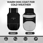 Mihachi Dog Coat for Large Dogs, Warm Dog Winter Coat Waterproof Dogs Jacket with Harness Built in Reflective Pet Fleece Vest, Puppy Cold Weather Coats Turtleneck & Windproof Pet Snowsuit, Black L