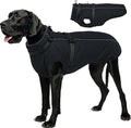 Lelepet Dog Coat with Harness Built in, Waterproof Dog Jacket for Large Dogs Reflective Winter Jacket with Zip Warm Cold Weather Coats for Dogs,Turtleneck Pet Snowsuit, Great Dane, Black, XXXL