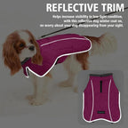 Fragralley Dog Coat Small, Waterproof Dog Jacket with Warm Fleece Lining, Adjustable Reflective Dogs Winter Coat, Turtleneck Pet Coats for Cold Weather (Rose Pink S)