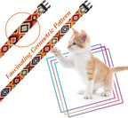 Cat Harness and Leash Set Geometric Pattern Escape Proof Adjustable for Kitty Outdoor Walking(Orange)