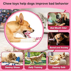 SZEE Dog Rope Toys, 24 in 3 Knots Chew Rope for Small, Medium and Large Dogs, Natural Cotton Pet Pull Toy for Tug of War and Teeth Cleaning (Pink)