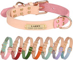 Yonsbox Personalized Dog Collar with Nameplate – Genuine Leather, Engraved Pet ID Tag with Phone Number – Adjustable Custom Dog Collar for Small, Medium & Large Dogs, Durable Cowhide Collar
