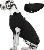 Kuoser XXXL Thermal Dog Suit | Extra Giant Apparel for St. Bernards | D-Ring Safety System Prevents Escape During Storms, Black XXL