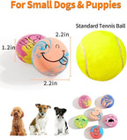 SCHITEC Squeaky Dog Toys, [6 Pack] Interactive Latex Rubber Squeak Ball Toy, Soft Fetch Play Balls for Puppy Small Dogs