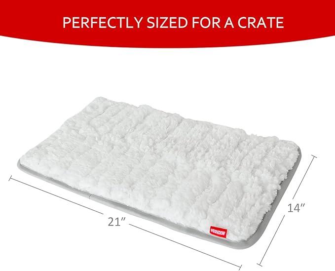Dog Bed Crate Mat(21" X 14"), Soft Plush Dog Bed Pad Machine Washable Crate Pad, Sleeping Mat with Anti Slip Bottom