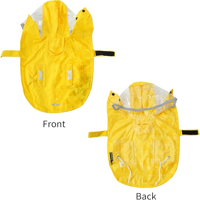 Waterproof Dog Raincoat, Adjustable Reflective Lightweight Pet Rain Clothes with Poncho Hood (Yellow(Water-Activated Color Change), XX-Large)