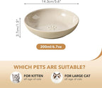 5.7'' Ceramic Wide Whisker Friendly Cat Dishes, Set of 3 Ceramic Cat Bowls, Indoor Kitten Feeding Food& Water Dish to Prevent Whisker Fatigue(3 Pcs)