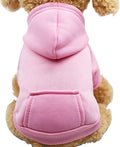 Jecikelon Winter Dog Hoodie Sweatshirts with Pockets Warm Dog Clothes for Small Dogs Chihuahua Coat Clothing Puppy Cat Custume (Pink, Large)