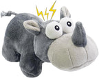 Squeaky Dog Toy Cute Chew Toys with Crinkle Paper Durable Hours of Fun for Small Puppy Middle and Large Dogs Stuffed Toys Rhinoceros