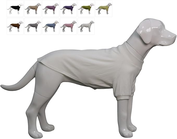 Lovelonglong Ribbed Dog T-Shirt Cotton Knitted Dog Sweaters for All Season Pet T-Shirts for Large Medium Small Dogs Off White 3XL
