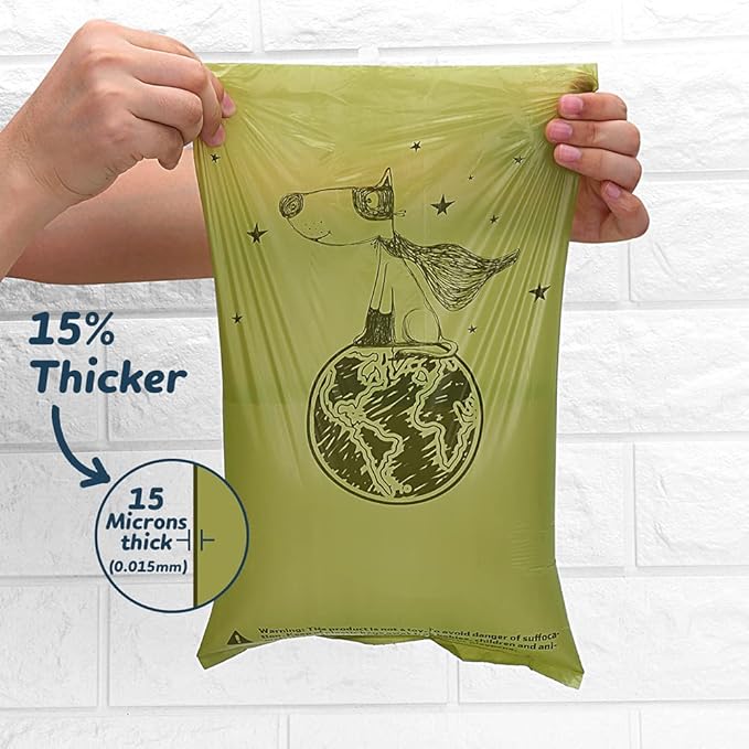 Ley's Dog Poop Bags 360 Count, Lavender Scented Extra Thick Waste Bag with Dispenser, 100% Leak Proof, Doggie Bag Refill Rolls