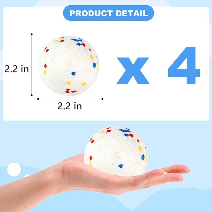 Dog Balls 4pack Tennis Balls for Dogs, Ball Toys for Large Medium Small Dog and Puppies, Perfect for 2.2" Automatic Mini Dog Ball Launcher (ETPU Material)